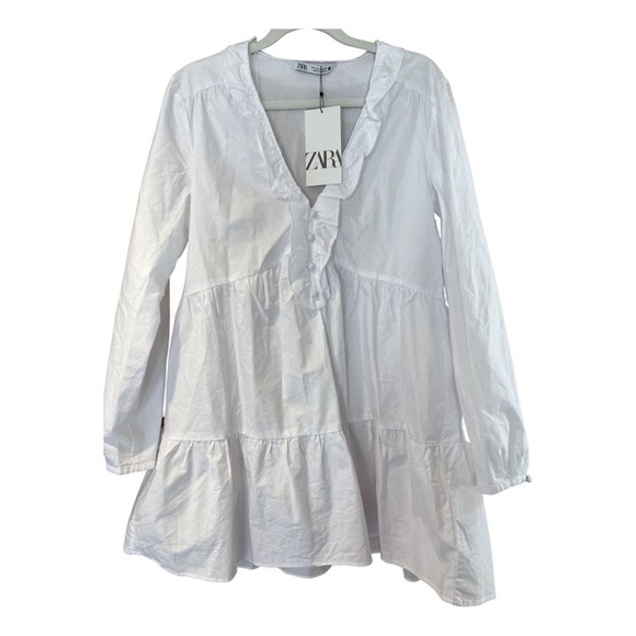 Zara TIERED OXFORD DRESS - Picture 7 of 15